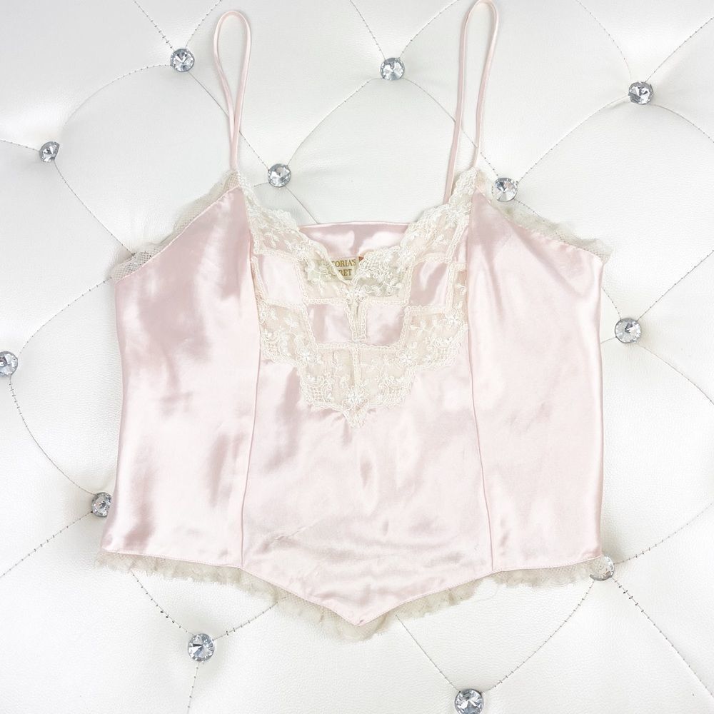Vintage Victoria’s Secret Gold Label Cami Lingerie Light Pink Small